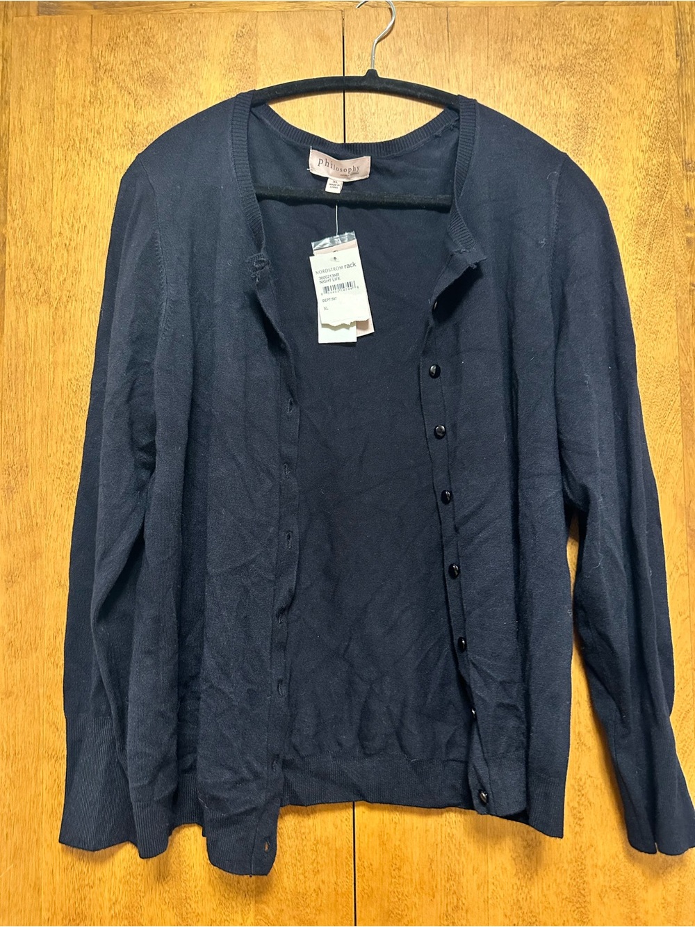 Black Button-Front Cardigan